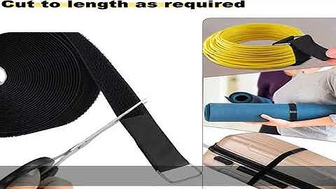 YMCRLUX 1"x16ft Hook and Loop Straps with 25 Metal Buckles, Adjustable Fastening Cable Straps, Cut-