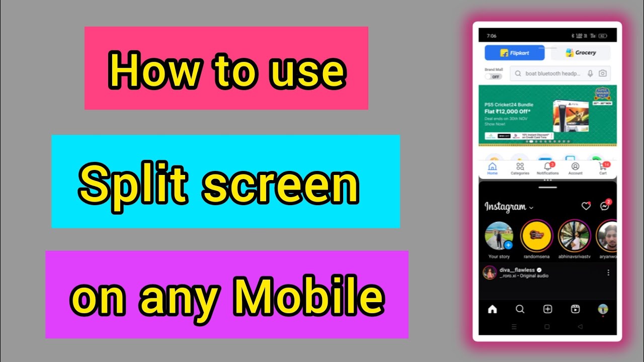 1 Mobile में 2 Screen कैसे चलाये || Split Screen - YouTube
