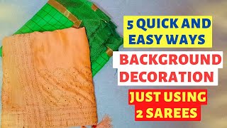 What an amazing idea using a saree | Ganapati Background decoration  CRAFTSEA