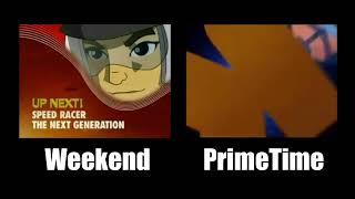 NickToons Up Next Bumper Comparison (Speed Racer: TNG) (Weekend And PrimeTime) (2010)
