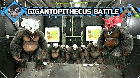 ARK: Survival Evolved - Gigantopithecus VS Carnotaurus & Trex - Assault Craft Beach Landing