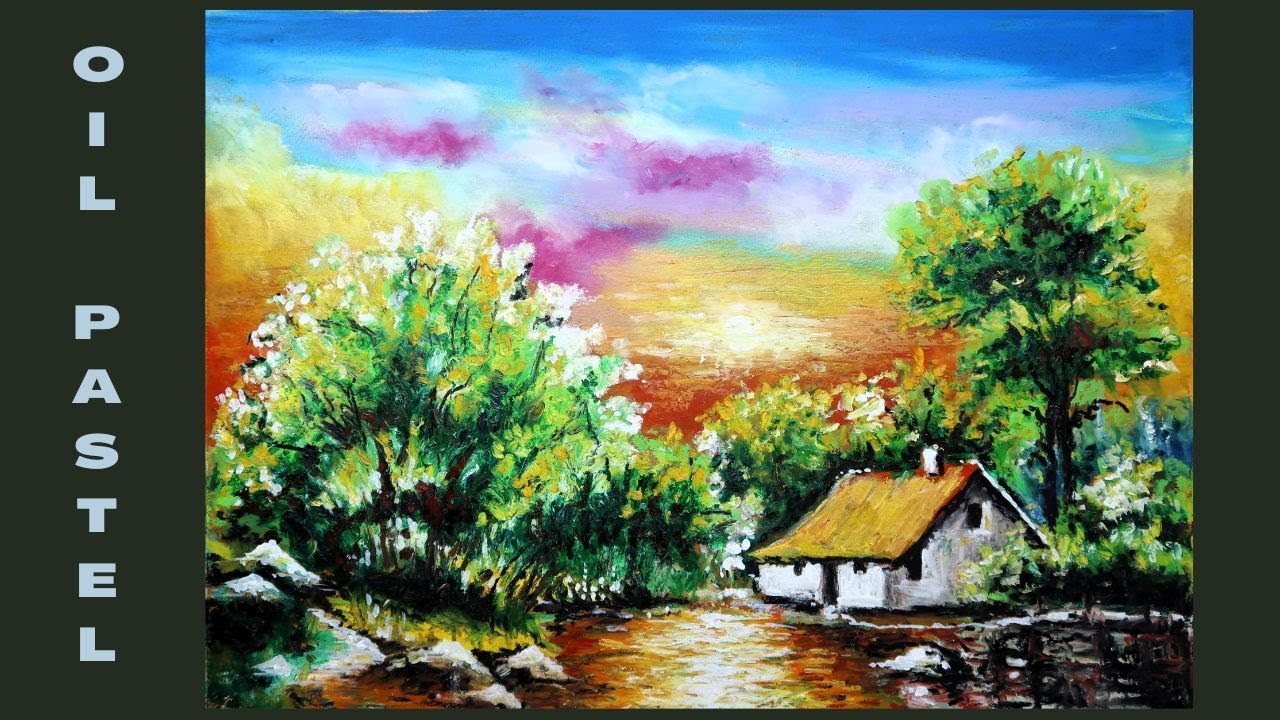 Oil Pastel Drawing step by step, Ölpastellkreide malen, Tutorial YouTube