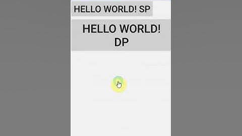Android SP vs DP DIFFERENCE EXAMPLE