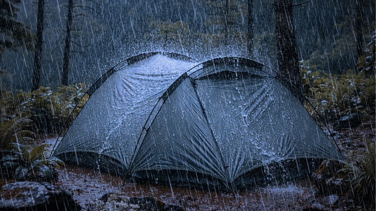 Heavy Rain on Camping Tent in The Forest | Relaxing Rain Sounds for ...