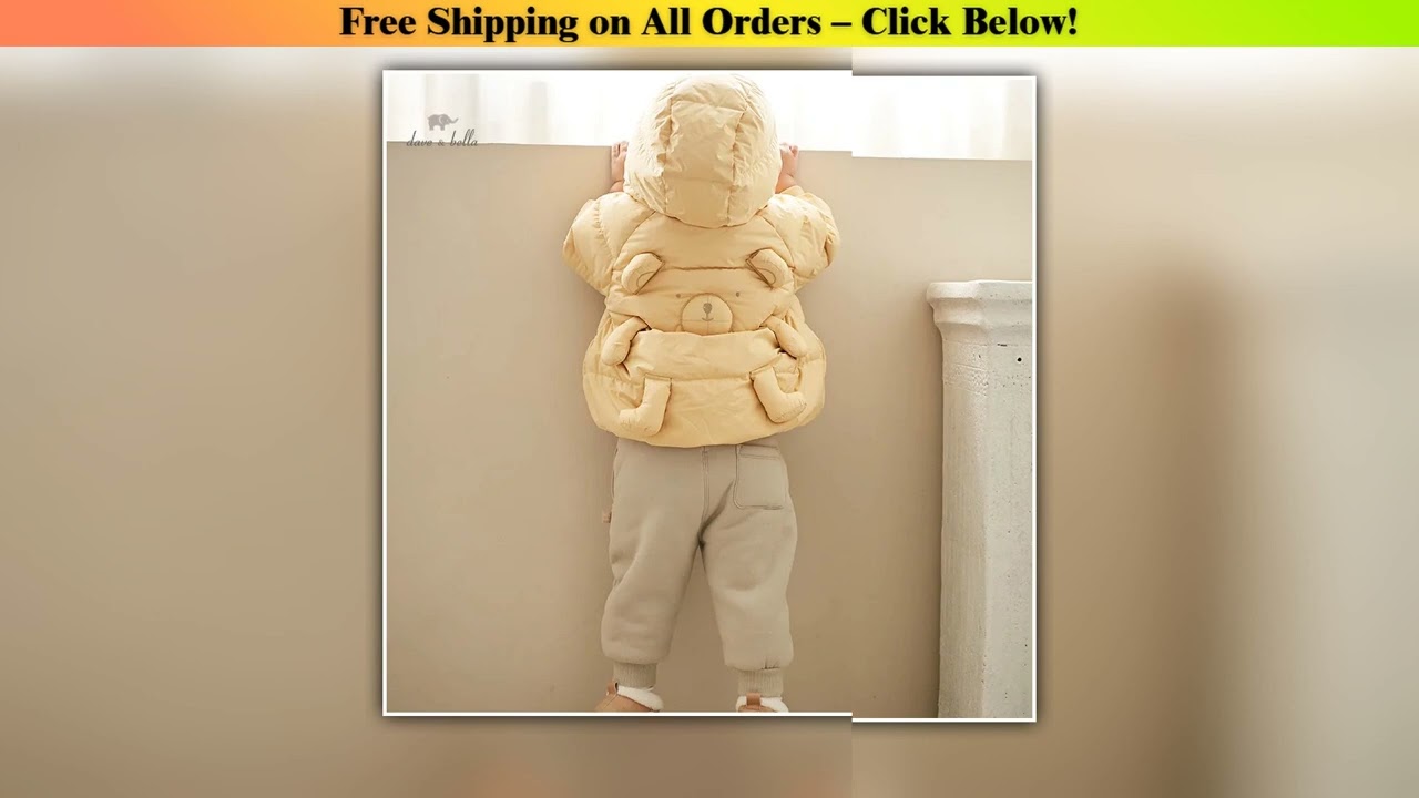 Dave Bella Children Girls Boys Down Jacket 2023 Winter New Fashion Casual Waterproof Coat Padding