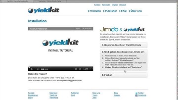 YieldKit - Jimdo Installationsanleitung