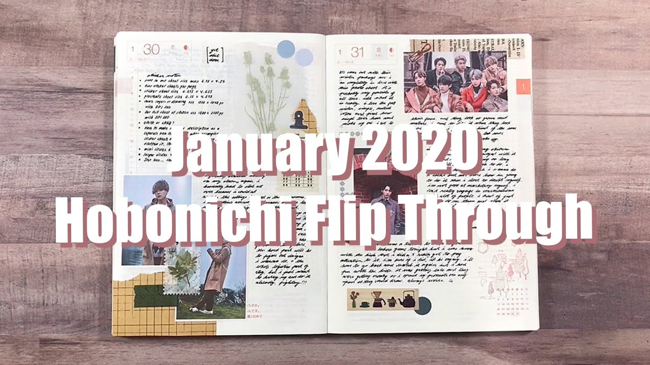 Hobonichi Techo Cousin 2020 January flip through. Month, weekly and daily pages. No talking.