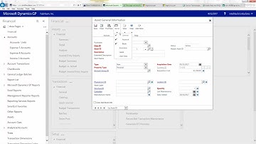 Microsoft Dynamics GP-New Fixed Asset