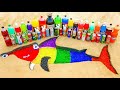 How to make rainbow hammerhead sharks with orbeez big coca cola fanta vs mentos  popular sodas