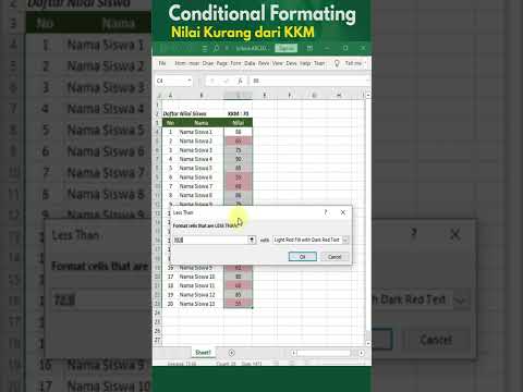 Video: Bagaimana cara menggunakan isian hijau dengan teks hijau tua di Excel?