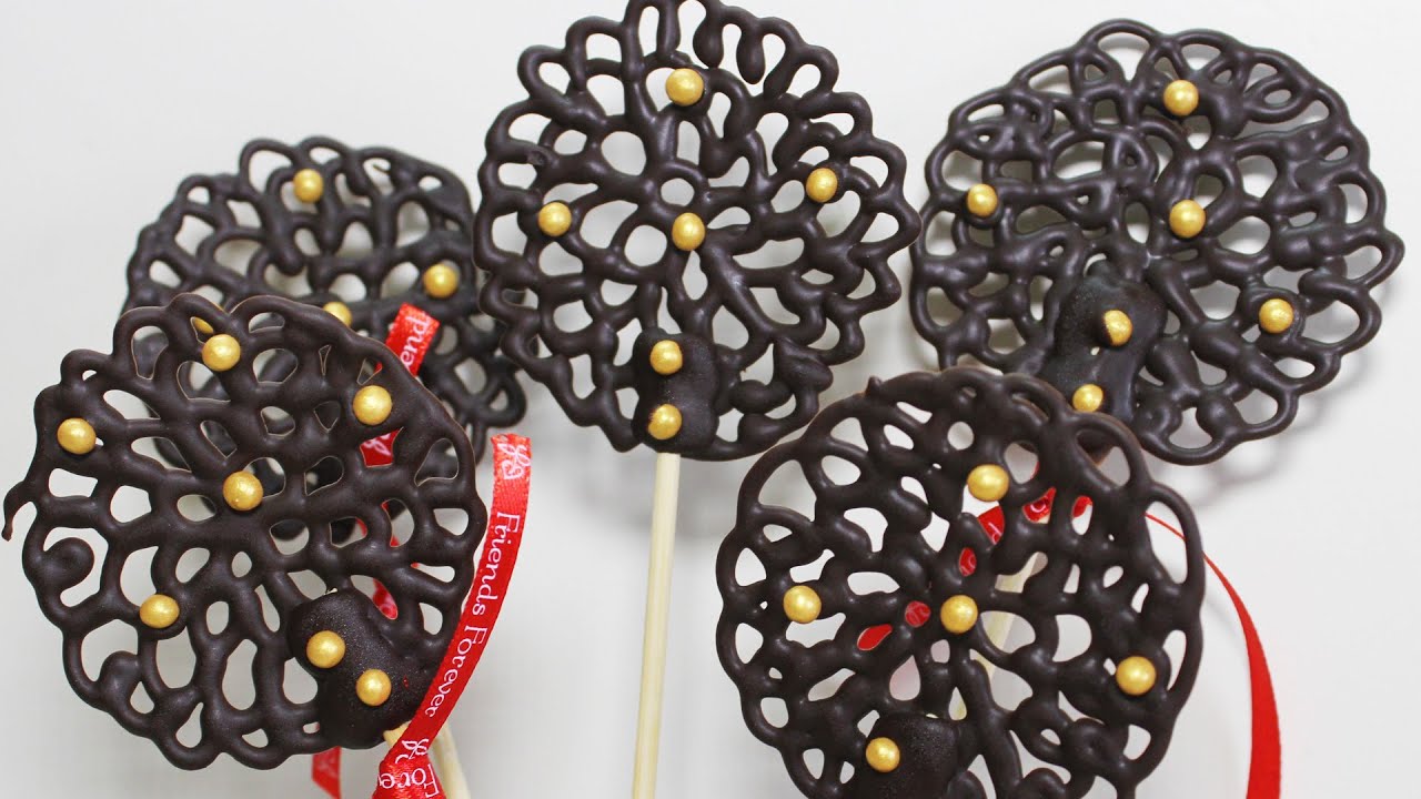 Chocolate Lace Lollipops | Quick And  Easy To Make Chocolate Dessert Recipe | Kanak