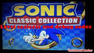 Sonic classic collection level select and debug codes