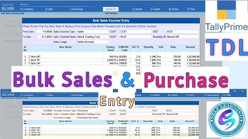 Bulk Sales and Purchase Entry in Tally Prime | Bulk Entry in Tally Prime | Tally TDL| Self Learning