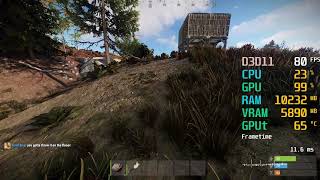 GeForce GTX 1660 -- Intel Core i5-10400F -- Rust FPS Test