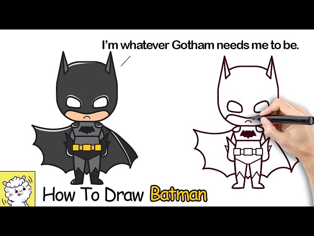 How To Draw Batman - Kawaii Style - Easy Step By Step Guide