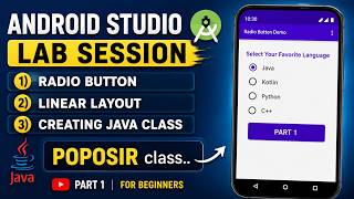 Radio Button, Linear Layout & Creating Java Class  | Android Studio Lab Session Part 1