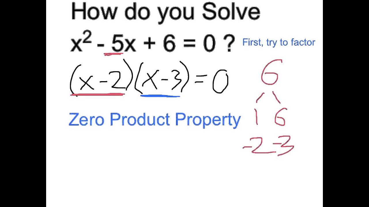 Solve X 2 5x 6 0 Youtube