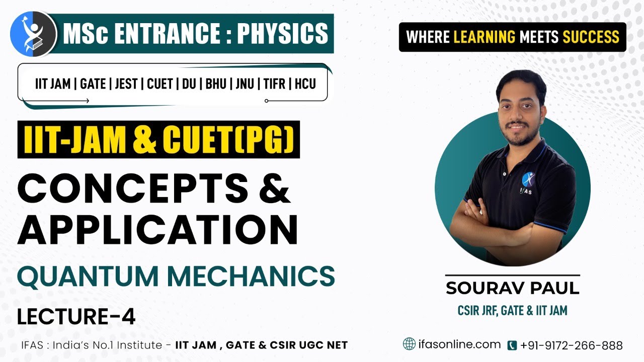 Applications For Quantum Mechanics | Quantum Mechanics Concepts : CUET PG | L-4