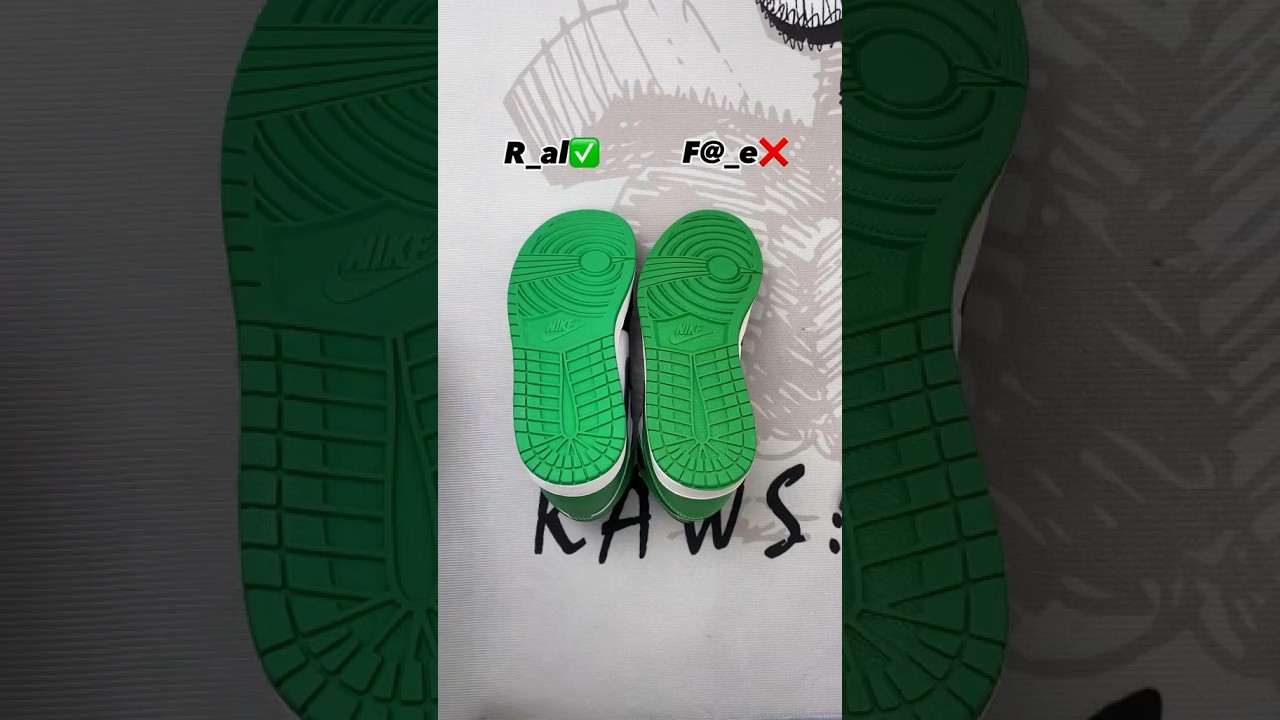 Real Vs Fake Lucky Green Jordan 1 