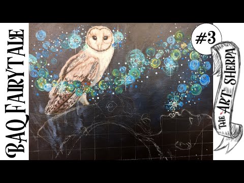 Lechuza Fairytale Acrylic painting step by step BAQ part #3