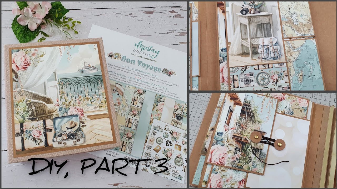 Photo album scrapbooking 📷 Mintay - Bon Voyage 😊 second page of the album 📷 diy tutorial...