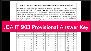 JOA IT 903 Answer Key Out | JOA IT 903 Answer key | GyaanPeeth