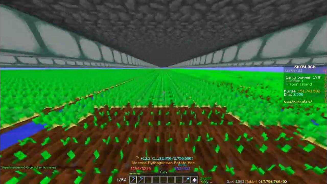[1.8.9] Crop nuker showcase Hypixel Skyblock [RoseGoldAddons] YouTube