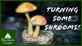 Turning Some Funky Off Center Mushrooms - Woodturning Project | Davidson Crafts