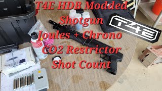 T4E HDB Shotgun Modded CO2 Restrictor + CO2 Shot count Joules chrono