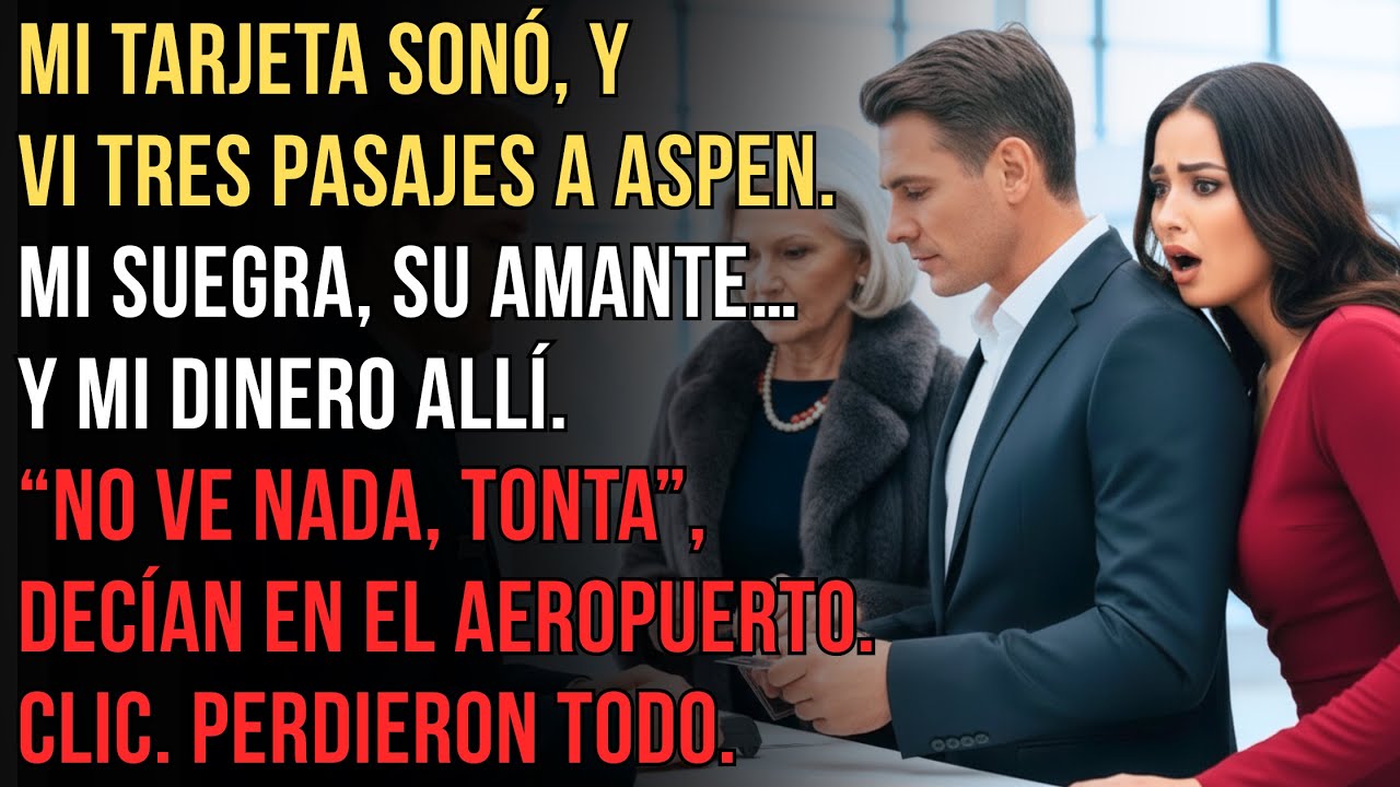 Mi Tarjeta Avisó: “3 Pasajes a Aspen”. Mi Marido, Su Amante y Mi Suegra… Pagados con Mi Dinero.✈️💳🔥