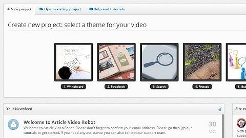 How to create a new project with article video robot