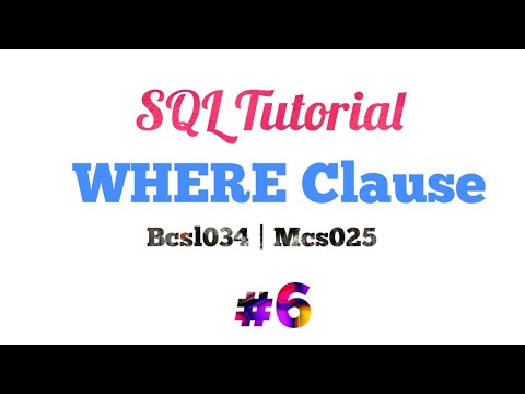 SQL WHERE Clause #6