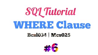 SQL WHERE Clause #6