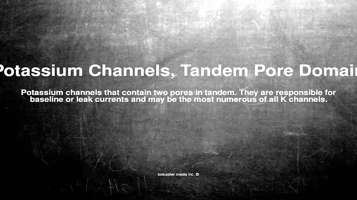 Medical vocabulary: What does Potassium Channels, Tandem Pore Domain mean
