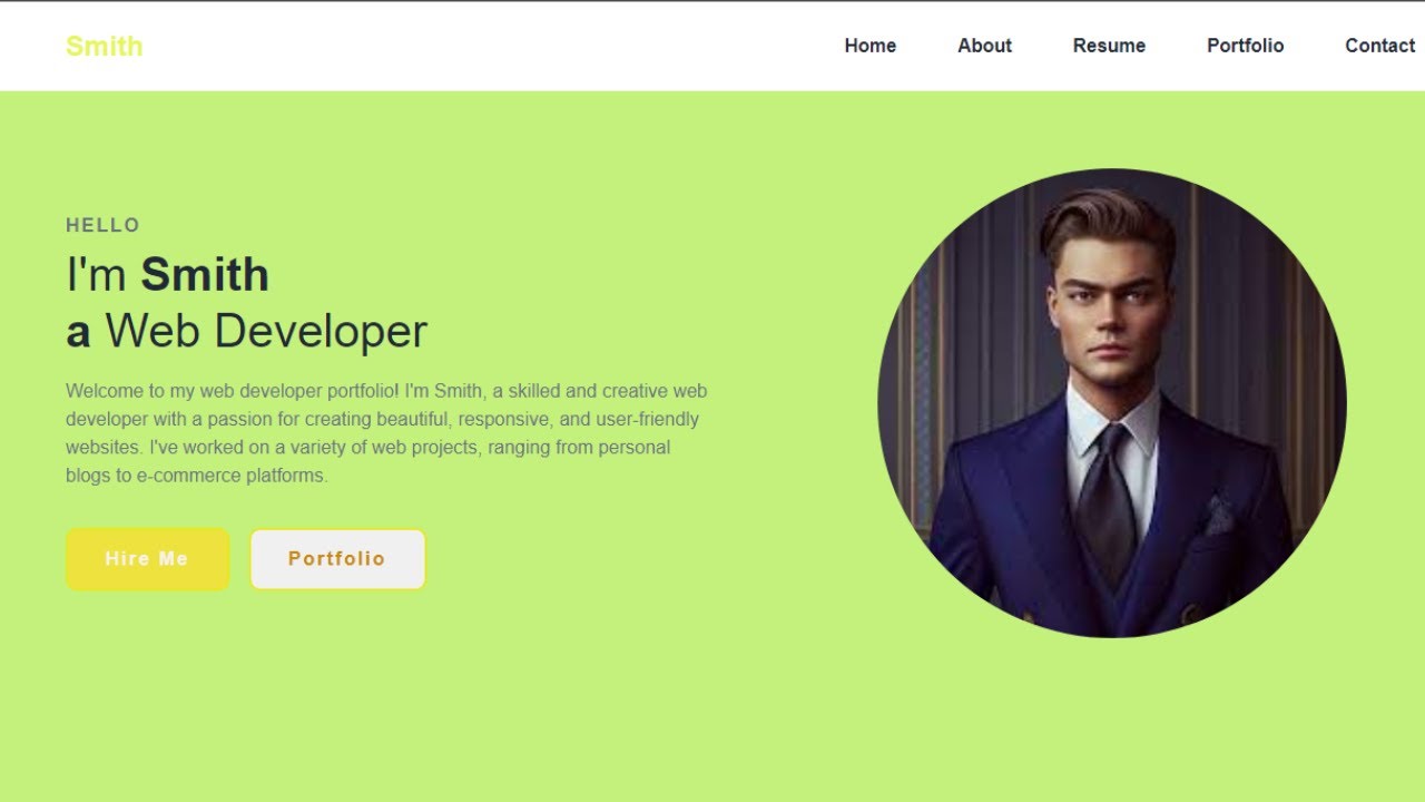 How To Make A Portfolio Website Using HTML CSS | Complete Responsive ...