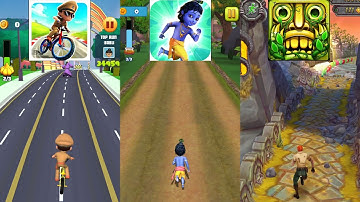 Little Singham Cycle Race 🆚 Little Krishna 🆚 Temple Run 2 New Update