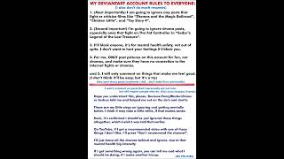 My DeviantArt Account Rules and Policies