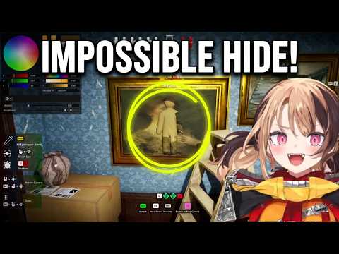 Gigi Murin blends in with the painting and hides from everyone else in Meccha Chameleon