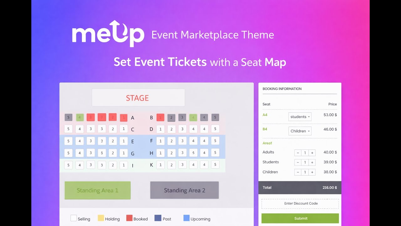 [Quick View] Set Event Tickets with a Seat Map in Meup Event Marketplace Theme