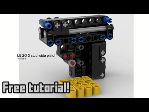 Lego pistol 3 studs wide tutorial