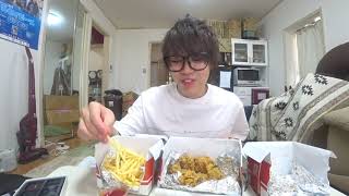 25歳独身が韓国チキンをひたすら食べるだけの動画