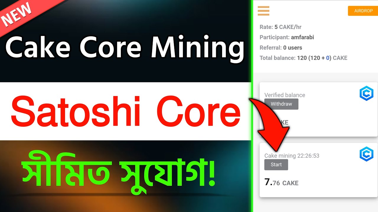 Cake Core Mining | Cake Core Account | Satoshi New Project | Core Dao ...