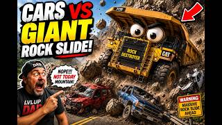 BeamNG.drive | Cars vs GIANT Rock Slide! screenshot 3
