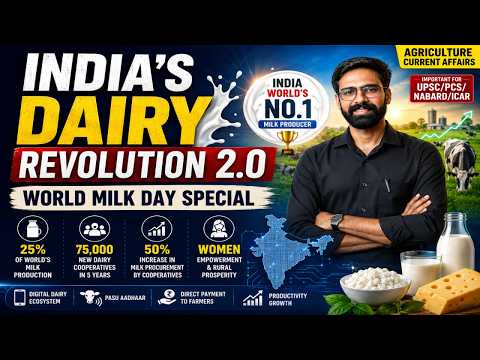 India's Dairy Revolution 2026: White Revolution 2.0, Digital Dairy Mission & World Milk Day Special