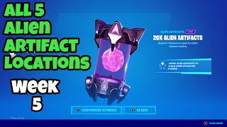 Locating All 5 Alien Artifacts In Fortnite (Week 5 Alien Artifact Locations)