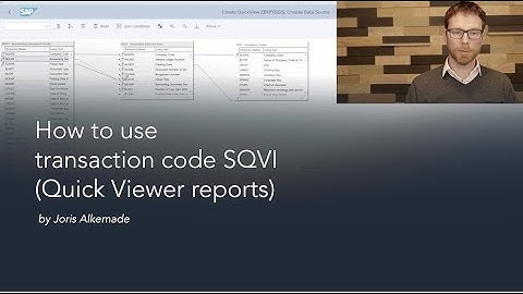 How to use Transaction code SQVI (Quick Viewer Reports)