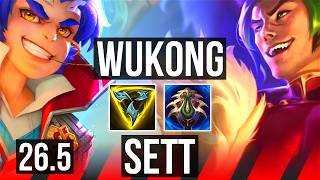 WUKONG vs SETT (TOP) | Perfect KDA: 11/0/3 | KR Master | 26.5