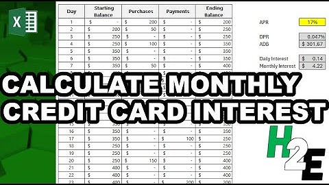 How to Calculate Credit Card Interest in Excel