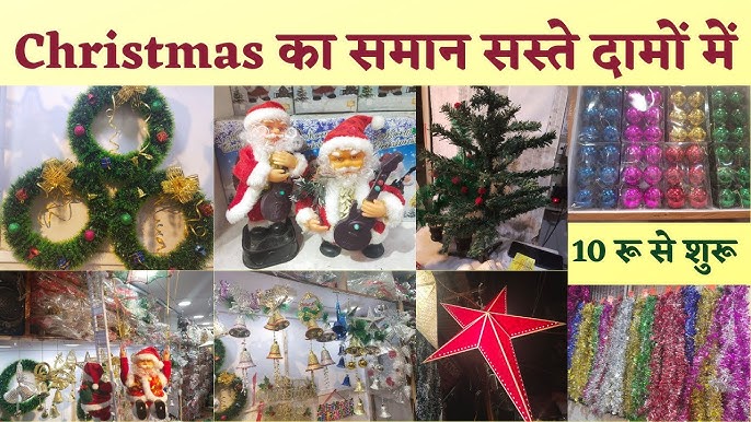 Christmas decoration items wholesale market || bells, santa dress ...