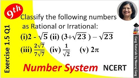 Classify the following numbers as rational or irrational | Ex 1.5 Class 9 NCERT Solutions
